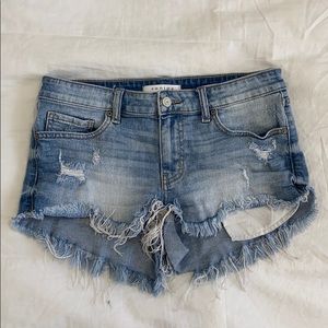 Distressed Denim Short Shorts